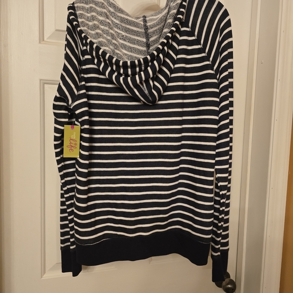 Made for Life Black and White Striped Women's Sweater - Picture 2 of 5